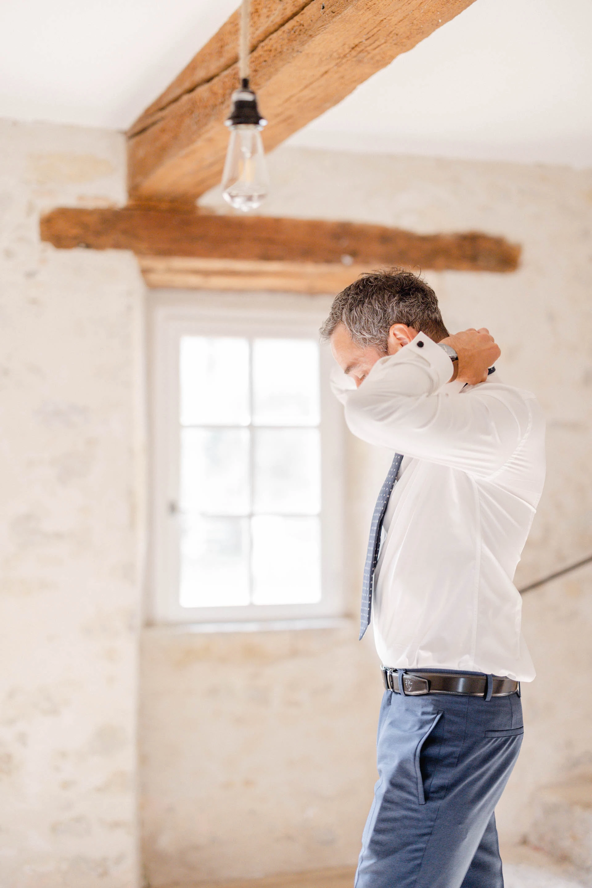 marron gris chemise préparatifs